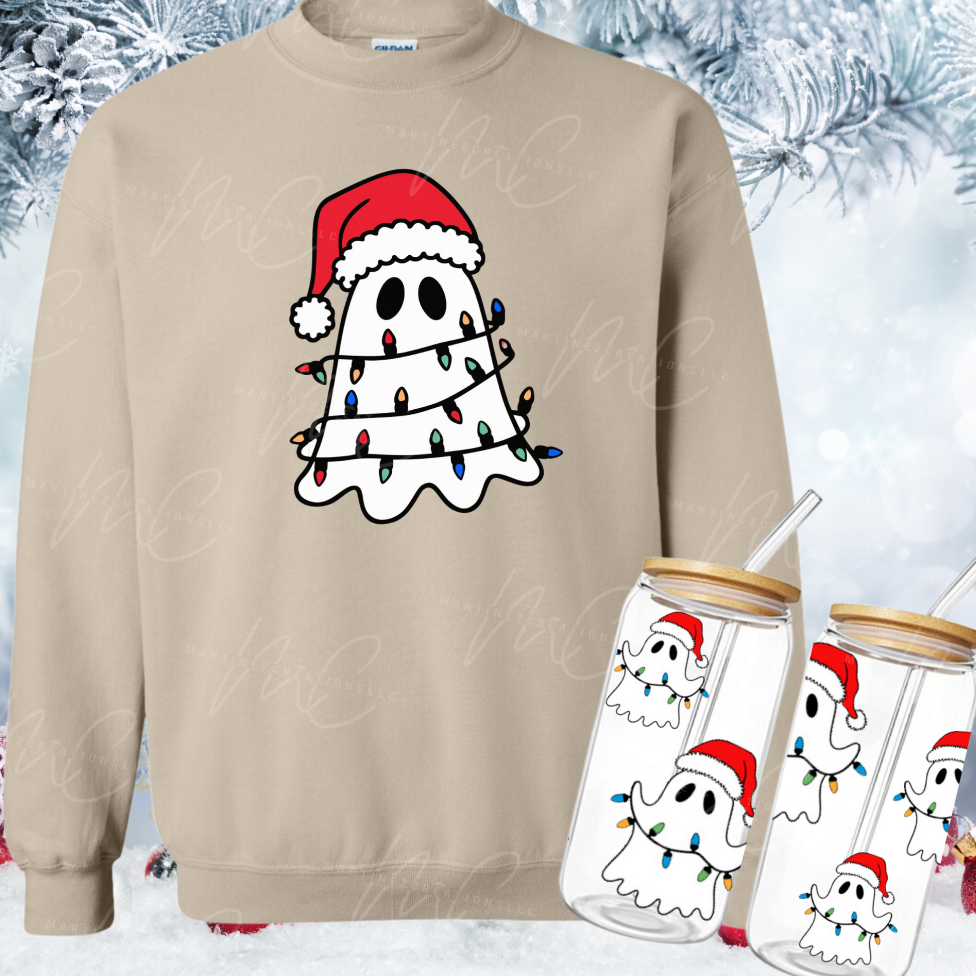 Christmas Ghost Sweater - Martinez Creations