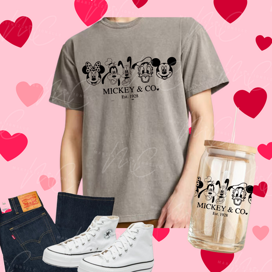 Mickey and Co. Bundle (Comfort Tshirt & Glass Can)