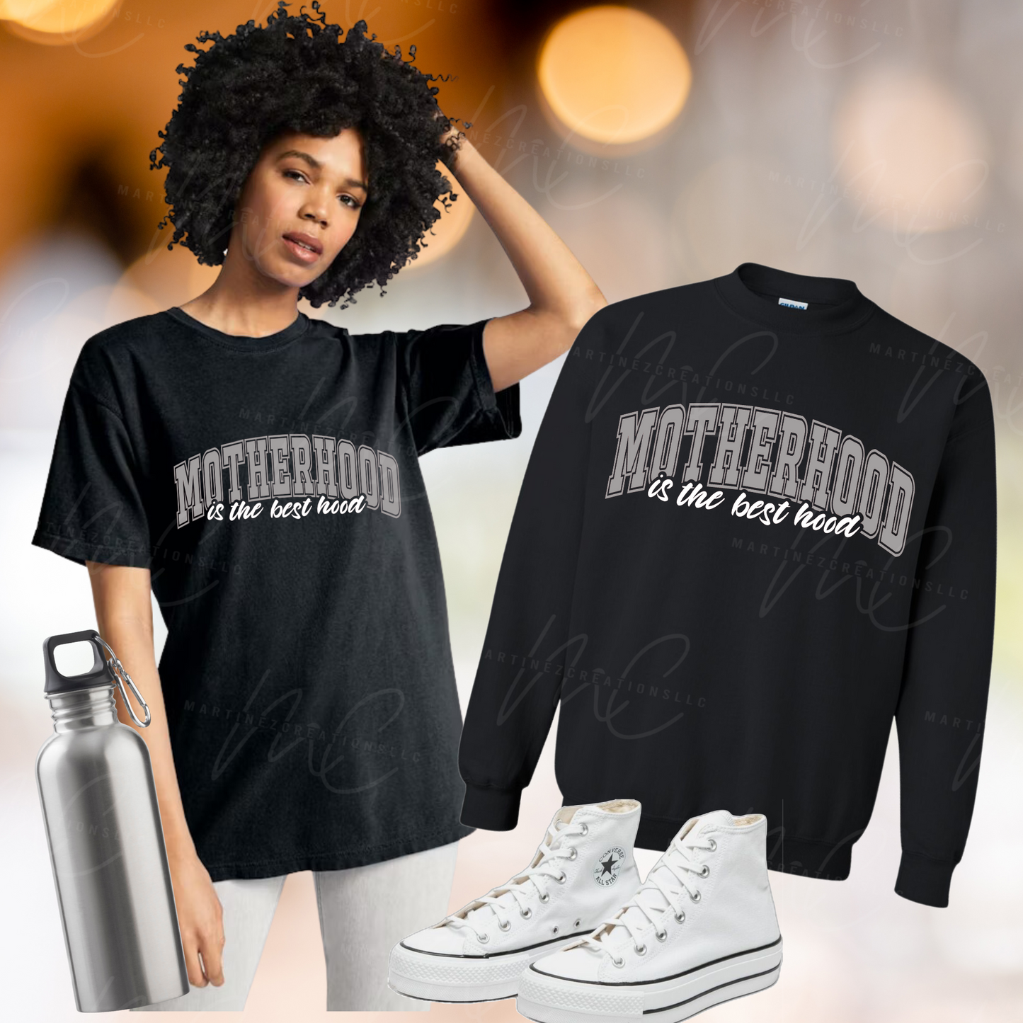 Motherhood is the best Hood TSHIRT - Martinez Creations